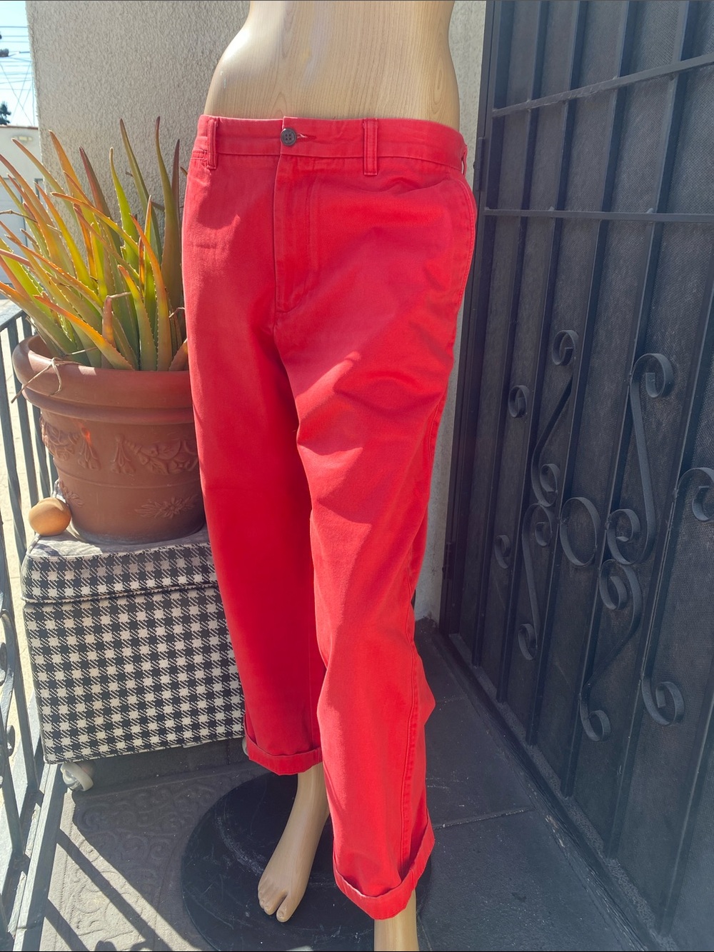 DOCKERS Men's Red Chino Pants - Classic Straight Fit
